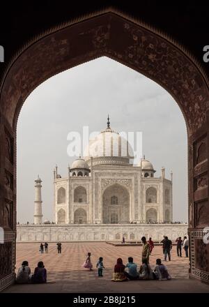 Taj Mahal à Agra. L'Uttar Pradesh, Inde Banque D'Images