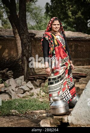 Village de l'Uttar Pradesh, Inde Banque D'Images