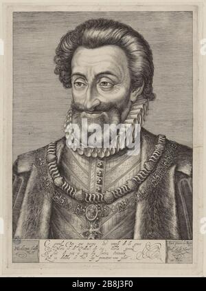 Henri IV de France et Navarre (Dutuit 173) Hendrik Goltzius (1561-1641). 'Henri IV, roi de France et de Navarre (Dutuit 173)'. Burin. Musée des Beaux-Arts de la Ville de Paris, petit Palais. Banque D'Images