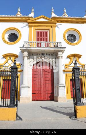 Entrée de l'arène Real Maestranza, Séville, Espagne Banque D'Images