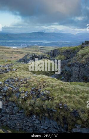 Les montagnes Rhinogydd, à l'est de Harlech, Snowdonia, pays de Galles du Nord, Royaume-Uni. Banque D'Images