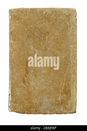 Ancien livre vintage dans une vieille couverture en tissu isolé. Couverture de livre ancien avec couverture en tissu isolée sur fond blanc. Banque D'Images