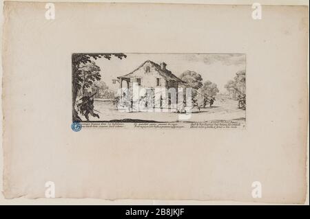 Les grandes misères de la guerre, le marauder. Quatrième nombre de 18 pièces (Lieure 1342, Meaume 567) Jacques Callot (1592-1635). 'Les grandes misères de la guerre, la Maraude. Quatrième numéro sur 18 pièces (lieu 1342, Meaume 567). Eau-forte. 1633. Musée des Beaux-Arts de la Ville de Paris, petit Palais. Banque D'Images
