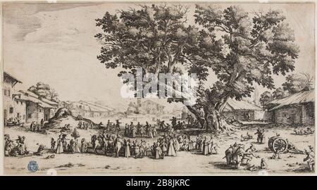 Salon Gondreville (Lieure 561, Meaume 623) Jacques Callot (1592-1635). 'La Foire de Gondreville' (Lieure 561, Meaume 623). Eau-forte. 1 ère du XVIIème siècle. Musée des Beaux-Arts de la Ville de Paris, petit Palais. Banque D'Images