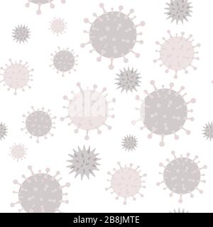 Bactéries coronavirus modèle sans soudure. Concept de quarantaine du coronavirus. Motif pour bannières d'actualités médicales. Illustration de Vecteur