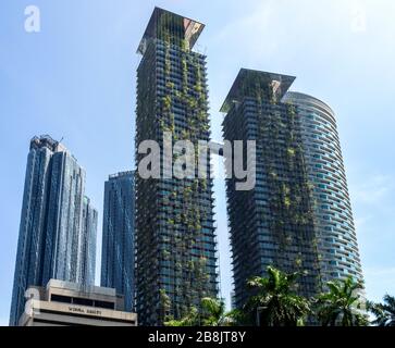 Le nouvel KLCC tours résidentielles de luxe avec des jardins verticaux Kuala Lumpur City Centre Malaisie Banque D'Images