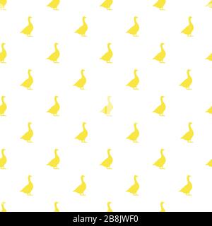 Motif sans couture conversationnel motif geeses dessin dans les couleurs jaune et blanc Banque D'Images