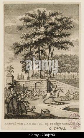 Assassinat du prince Lambesc Tuileries, 12 juillet 1789, événement de la Révolution française, actuel district 1. (TF) Banque D'Images