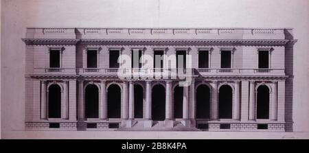 ÉLÉVATION SUR LE COURT DU DEVANT DE L'HÔTEL MONACO (57 RUE ST DOMINIQUE) ALEXANDRE-THÉODORE BRONGNIART (1739-1813). 'Elévation sur cour de la façade de l'Hôtel de Monaco (57, rue St Dominique)', vers 1774. Paris, musée Carnavalet. Banque D'Images