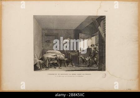 Révolution française : jour 8 année germinale 2), 28 mars 1794. Suicide du marquis de Condorcet (1743-1794) dans sa prison Bourg-Egalité (Bourg-Reine 92340). Conseil nº97 tableaux historiques de la Révolution française (titre factice) Banque D'Images