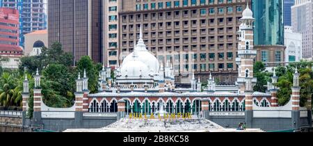 Mosquée Jamek Arthur Benison Hubback architecte au confluent des rivières Sungai Gombak et Sungai Klang passage de la rivière de la vie Kuala Lumpur Malaisie. Banque D'Images