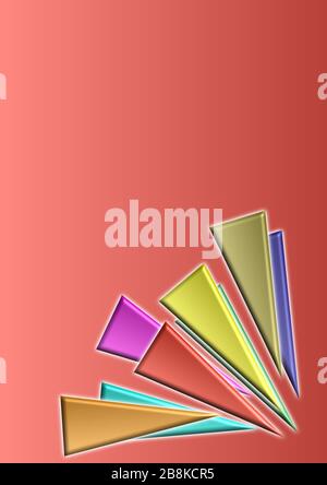 Modèle pour les triangles de couleur de texte avec emplacement pour le texte. Illustration de Vecteur