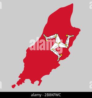 Vecteur de carte de l'île de Man Illustration de Vecteur