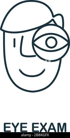 Icône examen oculaire de la collection de bilan de santé. Icône d'examen visuel en ligne simple pour les modèles, la conception Web et les infographies Illustration de Vecteur