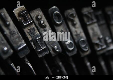Belle photo de l'effet macro de clavier de machine à écrire Banque D'Images