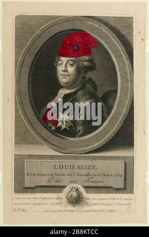 Louis Seize / Roi de France et Navare. Né à Versailles le 23 Aoust 1754 / dédié au français. (IT) Banque D'Images