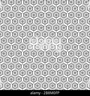 Motif hexagons abstrait sans couture. Texture moderne et élégante. Petits hexagones connectés avec des lignes. Répétition de mosaïques géométriques avec trois éléments. Illustration de Vecteur