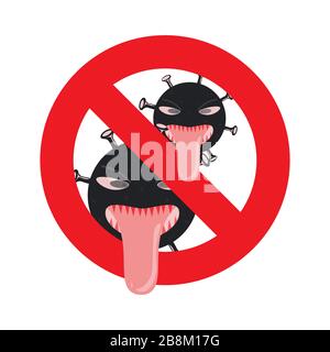 Signe attention coronavirus. Arrêter le coronavirus. Éclosion de coronavirus. Danger de coronavirus et maladie à risque pour la santé publique et éclosion de grippe. Pandémique médicale Illustration de Vecteur