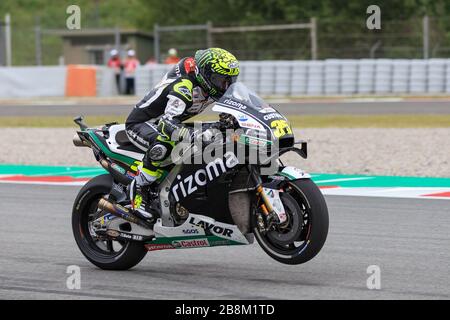 MONTMELO, ESPAGNE - 14 JUIN: CAL Crutchlow de Honda CASTROL pendant la pratique libre MotoGP au circuit de Catalunya le 14 juin 2019 à Montmelo, Espagne. Banque D'Images