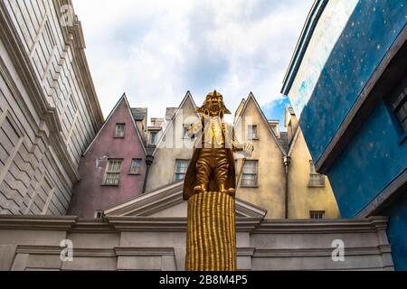 Orlando, Floride. 02 mars 2020 . Statue de Gobling dans le monde Wizarding de Harry Potter Diagon Alley Banque D'Images