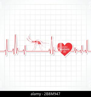 Conception de la Journée mondiale des moustiques avec un vecteur de stock d'arrière-plan élégant Illustration de Vecteur