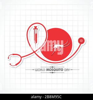 Conception de la Journée mondiale des moustiques avec un vecteur de stock d'arrière-plan élégant Illustration de Vecteur