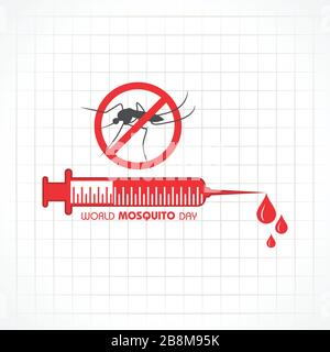 Conception de la Journée mondiale des moustiques avec un vecteur de stock d'arrière-plan élégant Illustration de Vecteur