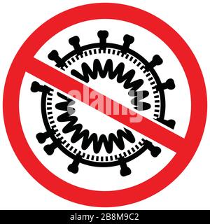Maladie du coronavirus COVID-19 particule derrière le signe Stop Illustration de Vecteur