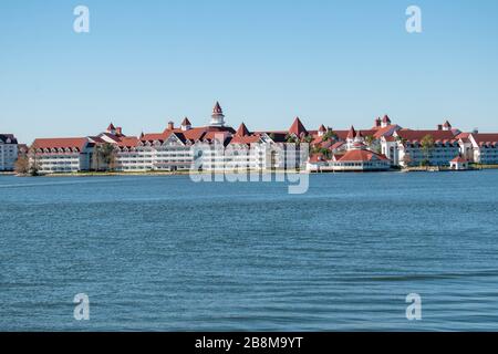 Orlando, Floride. 20 janvier 2020. Vue panoramique sur le complexe Disney's Grand Floridian à Magic Kingdom Banque D'Images