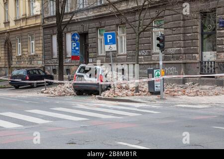 Séisme dans le centre de Zagreb Banque D'Images