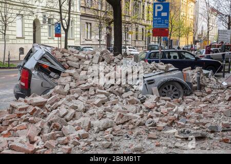 Séisme dans le centre de Zagreb Banque D'Images