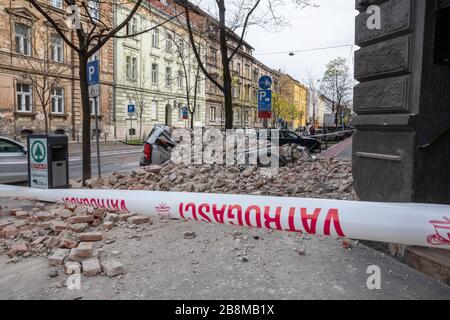 Séisme dans le centre de Zagreb Banque D'Images