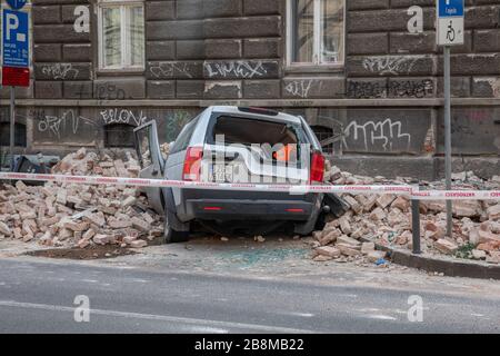 Séisme dans le centre de Zagreb Banque D'Images