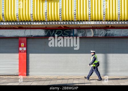 Southend on Sea, Essex, Royaume-Uni. 22 mars 2020. De nombreuses entreprises sont préoccupées pour leur avenir en raison de leur fermeture pour la durée de la pandémie de coronavirus COVID-19 Banque D'Images