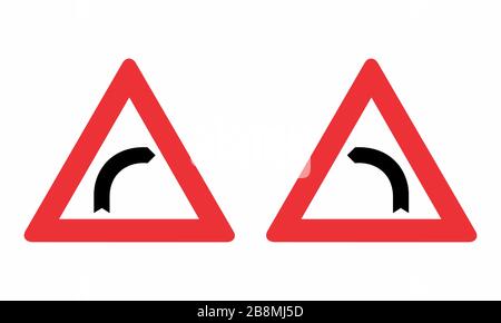 Signes d'avertissement de courbe Illustration de Vecteur