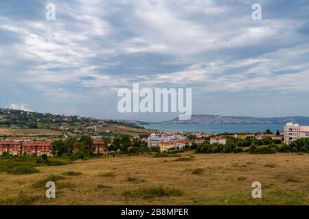 Vue générale de Sinop avec la mer Noire, Turquie Banque D'Images