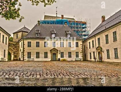 Forteresse de Bergenhus à Bergen, Norvège. Situé à l'entrée du port de Bergen, le château est l'un des plus anciens et des mieux conservés Banque D'Images