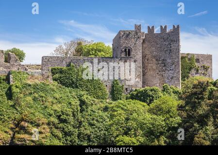 Château Norman dans la ville historique d'Erice également connu sous le nom de Château venus sur un Mont Erice dans la province de Trapani en Sicile, en Italie du sud Banque D'Images