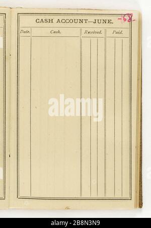 Peu plus de 88 pages 2 ordre du jour Jean-Baptiste Carpeaux (1827-1875). Petit agenda (88 plus 2 pages). Réliure en forme de rapporteur de maroquin brun. Pages vierges, une page par semaine, papier blanc. Notes critmanuches au crayon graphite. Pages numériques au stylo bic rose. 1871. Musée des Beaux-Arts de la Ville de Paris, petit Palais. Banque D'Images