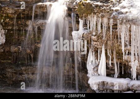 Eau gelée dans la gorge de Ranney Banque D'Images