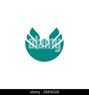 Logo commercial abstrait, logo plat. Illustration de Vecteur