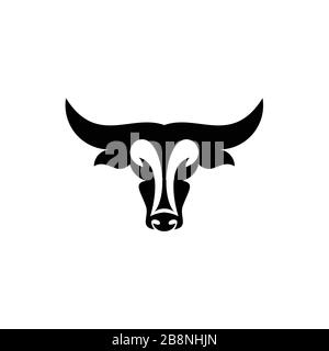 Logo tête de boeuf, illustration vectorielle de bull. Illustration de Vecteur