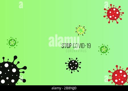 Éclosion de coronavirus et antécédents de coronavirus sur la grippe. Coronavirus 2019-nCoV. Illustration de Vecteur