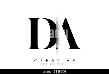 DA D A Letter logo Design avec Creative Shadow Cut Vector Illustration Design. Illustration de Vecteur