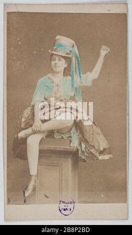 Portrait des neveux Hortense, actrice de théâtre entre 1865 et 1876. Anonyme. Portrait d'Hortense Neveux, actrice de théâtre entre 1865 et 1876. Carte de visite (recto). Rage sur papier alluminé. 1860-1890. Paris, musée Carnavalet. Banque D'Images
