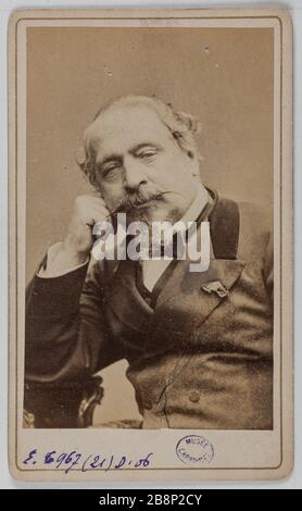 Portrait de Charles Louis Napoléon Bonaparte (1808-1873), dit Napoléon III, empereur des Français. Anonyme. Portrait de Charles Louis Napoléon Bonaparte (1808-1873), dit Napoléon III, Monsieur des Français. Carte de visite (recto). Rage sur papier alluminé. Avant 1873. Paris, musée Carnavalet. Banque D'Images