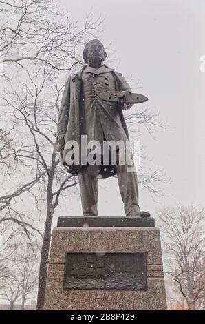 Sculpture John Ericsson dans Battery Park New York Banque D'Images