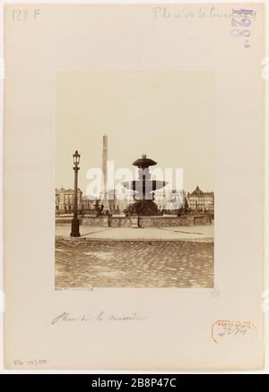 Place de la Concorde, 8ème arrondissement, Paris. Place de la Concorde, Paris (VIIIIarr.). Photo de Charles Henri Plaut. Rage sur papier alluminé. Entre 1860 et 1890. Paris, musée Carnavalet. Banque D'Images