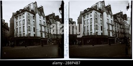 RUE SAINT-JACQUES GALANDE, 5ÈME ARRONDISSEMENT rue Saint-Jacques, rue Galande, 5ème arrondissement. 1926-1936. Photographie anonyme. Paris, musée Carnavalet. Banque D'Images