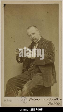 Portrait de Barthet, Armand (1820-1874), (dramaturge, romancier et poète) Carjat & Cie. Portrait de Barthet, Armand, (1820-1874), (dramatique de l'auteur, romancière et poète). Carte de visite (recto). Rage sur papier alluminé. 1870-1890. Paris, musée Carnavalet. Banque D'Images